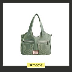 in stock Casual Olive Rectangular Bag, Casual Khaki Satchel For Shopping, Casual Satchel With Zipper Pocket, Casual Canvas Satchel, Casual Everyday Satchel, Casual Olive Bags With Pockets, Casual Olive Leather Bag, Casual Green Satchel For Everyday Use, Casual Olive Shoulder Bag With Pockets