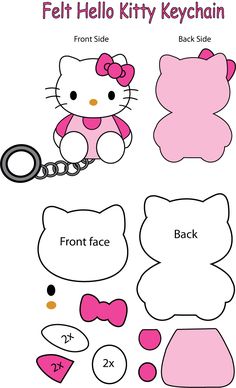 the hello kitty keychain is cut out and ready to be used