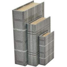 three stacks of concrete blocks stacked on top of each other