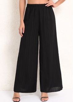 Color:Black;Size:3XL;Package Contents:1 X Pants; Black Non-stretch Wide Leg Pants For Night Out, Non-stretch Black Wide Leg Pants For Night Out, Chic Black Non-stretch Wide Leg Pants, Black High Waist Wide Leg Pants With Elastic Waistband, Black Non-stretch Pants With Elastic Waistband, Non-stretch Black Pants With Elastic Waistband, Non-stretch Black Wide-leg Pants, Black Non-stretch Wide Leg Pants, Chic Black Pants With Elastic Waistband