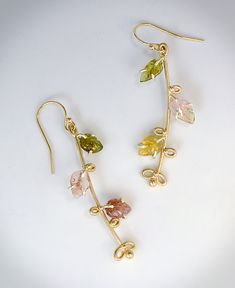 Golden Blooms Earrings by Bethany Montana (Gold, Silver & Stone Earrings) Pearl Cluster Earrings, Silver Pearl Earrings, Golden Earrings, Gold Pin, Artful Home, Pearl Cluster, Yellow And Pink, Gold Dots, Embroidery Jewelry