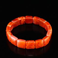 Chinese Nanhong Agate Bracelet  Dimension:12 x 12 x 5(mm)0.47 x 0.47 x 0.2(inches)  The wooden stand not included. Condition: Please look at pictures carefully and judge the condition before bidding.Please do not hesitate to contact me if you have any question with my items or don't understand the condition of the items after reading my listing page. Shipping / Handling Estimate 7-10 business days arrival depending on your location and tracking number will be provided after sending. Please let us know when you received the items by leaving a positive feedback and we will leave one for you too! Returning & Refunding Our store only accepts a return from domestic buyers in the United States. We accept no return from international buyers. After receiving this item, the purchaser has 7 days for Luxury Red Hand-strung Bracelets, Nanhong Agate, Orange Agate Bracelet, Orange Carnelian Hand-strung Bracelets, Chinese Crystal Bracelet 10mm, Hand-strung Orange Agate Beads, Agate Bracelet, Wooden Stand, Are You The One