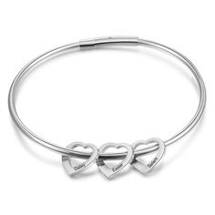 Personalized Women's Cuff Bracelet with 2-6 Names Heart Charms Customized Type: NAME Gender: Women Metals Type: Stainless Steel Material: Metal Compatibility: All Compatible Setting Type: None Shape\pattern: Heart Plating: Rhodium Plated Style: Classic Bracelets Type: Bangles Personalized custom-made bracelet Purchase Process: 1. Place your order 2. Leave engraved information on the order or send to jwlraddicts@gmail.com name 1: name 2: name 3: name 4: name 5: name 6: Material: Stainless steel L Customised Bracelets, Engraved Bangle, Womens Cuff Bracelets, Heart Pendants, Stainless Steel Bangles, Gift Product, Name Bracelet, Personalized Bracelets, Bracelets For Women