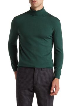 A supersoft turtleneck sweater knit from stretch-enhanced cotton offers a performance fit that's breathable, comfortable and stylish. Turtleneck Long sleeves 97% cotton, 3% spandex Hand wash, dry flat Imported Model stats: 6'1" height, 32" waist. Timothee Chalamet Slytherin Sweater, Turtle Neck Sweater Men, Dark Green Sweater Outfit Men, Green Turtleneck Outfit Men, Dark Green Sweater Outfit, Green Turtleneck Outfit, Turtleneck Outfit Men, Green Sweater Outfit, Christmas Outfit Men