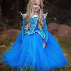 Girls play Dresses | Tania's Online Closet, LLC Aurora Blue Dress, Sleeping Beauty Gown, Fancy Ball Gowns, Princess Dress Patterns, Aurora Costume, Christmas Party Costume, Sleeping Beauty Princess, Party Long Dress, Princess Cosplay