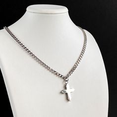 sterling silver | length by choice | price for the set Classic Silver Tarnish Resistant Jewelry, Luxury Silver Stainless Steel Necklace, Tarnish Resistant Sterling Silver Cross Jewelry, Sterling Silver Cross Jewelry In White Gold, Classic Sterling Silver Engraved Cross Necklace, Hallmarked Silver Stainless Steel Necklaces, Tarnish Resistant White Gold Cross Jewelry, Tarnish Resistant Sterling Silver Necklace, White Gold Polished Cross Jewelry