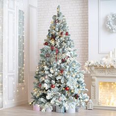 a decorated christmas tree in a living room