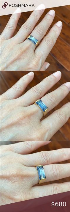 14K Real Yellow gold Blue Rectangle Ring Size 6 Description: 14K Yellow Gold Blue Gemstone ring Item No.: R00104 Metal type: 14K Gold, not filled or plated (stamped "75%" which means 18k, but pass our 14k-16k test, so we have this for sale as 14k Gold) Metal color: Yellow Type of stone: lab-created gemstone Measurement: Ring size: 6. Width: 6. Gemstone: 13 x 6.5 mm Approximate Weight: 5.56 gram(s) Brand new with box Jewelry Rings Modern Blue Radiant Cut Rings, Luxury Blue Square Cut Ring, Modern Yellow Gold Topaz Ring With Rectangular Shape, Blue Sapphire Ring With Emerald Cut And Polished Finish, Blue Sapphire Ring With Emerald Cut, Gold Multi-stone Rectangular Ring, Blue Topaz Baguette Cut Ring In 14k Gold, 14k Yellow Gold Rectangular Sapphire Ring, Rectangular Sapphire Ring In 14k Yellow Gold