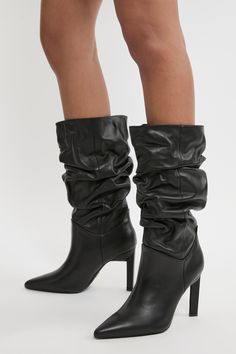 Let Our Boots Fill You With Occasion-Ready Confidence, With A Chunky Heel, And High Quality Real Suede. Style Them With Jeans And A Blouse For An Elevated Daytime Look Perfect For Going Seamlessly From Day To Night, Or With A Mini Dress To Polish Off A Dancefloor-Ready Party Look. Suede Mid Calf Slouch Heeled Boot High Quality, Soft Real Suede Wide, Chunky Heels Comfortable, Slouchy Design Pointed Toes Petite Work Outfits, Petite Wedding Guest Dresses, Dress Leather Boots, Winter Coat Dress, Super Suit, Heels Comfortable, Chunky Heel Boots, Suede Style, Slouchy Boots