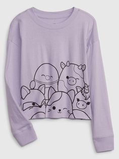 Kids Graphic T-Shirt | Gap Factory Girls Tees, Teen Girls, Knit Jersey, Childrens Clothes, Graphic T Shirt, Gap, Graphic Tshirt, Purple, Long Sleeve