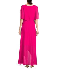 Jessica Howard Split Sleeve Tie Waist Round Neck High-Low Popover Dress | Dillard's Spring V-neck Maxi Dress With Back Zipper, Spring Maxi Dress With Draped Short Sleeves, Spring Formal Maxi Dress With Back Zipper, Spring Maxi Dress With Back Zipper, Flowy Maxi Dress With Side Slits For Evening, Spring Formal Dress With Overlay, Spring Dresses With Draped Sleeves And Flowy Fit, Flowy Dress With Draped Short Sleeves, Summer Formal High-low Hem Maxi Dress