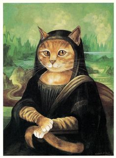 a painting of a cat wearing a nun costume