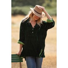 Our oversized Silk Velvet shirt is designed to fit all sizes. The shirt has a super relaxed fit which is so easy to wear, the cuffs can be worn turned up for a more relaxed look, perfect for day or evening wear. Our shirt features buttons on the upper half, drop shoulder, silk lined sleeves and a flattering slight side split with a bit of extra length at the back. Perfect paired with your go-to jeans or evening trousers!  S/M (8-12) uk M/L (14-18) uk L/XL (18-24) uk Handwash in cold water separately Evening Trousers, Shirt Blouses Women's, Velvet Shirt, Brand Magazine, Velvet Collection, Victoria Dress, Blazer With Jeans, Silk Velvet, Forest Green