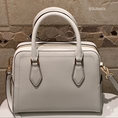 Nwt. Value: $300.00+ Ships To You Today! The Sldeets. Beautiful Saffiano Leather Square Domed Style Gold-Tone Hardware White Evening Bag With Zipper Closure, White Saffiano Leather Office Bag, White Saffiano Leather Bag For Everyday Use, Evening White Saffiano Leather Bag, White Saffiano Leather Bags, White Saffiano Leather Evening Bag, White Saffiano Leather Rectangular Bag, White Saffiano Leather Top Handle Bags, White Bags With Branded Hardware For Office