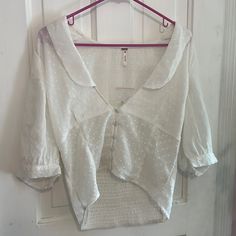 Reposhing This Item I Purchased From @Babyitwasonsale. Loved It, But Was Too Small For Me. Questions? Leave A Comment Below! Cute V-neck Blouse For Vacation, Cute Long Sleeve Tops For Daywear, Cute V-neck Tops For Vacation, Cute White Blouse For Daywear, Cute Fitted Collared Top, White Fitted Cute Blouse, Cute Fitted White Blouse, Cute Short Sleeve Blouse For Day Out, Cute Short Sleeve Tops For Daywear