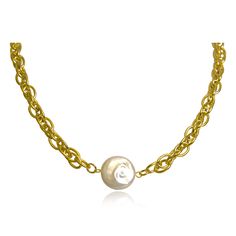 Our glamorous Harper Necklace fuses the natural beauty of pearls and the hardware appeal of glossy chain links, giving it an artistic design filled with textures. A white button pearl shimmers in a drop setting, gracefully centered on a multi-link oval cable chain. Metal Type: Stainless Steel Metal Plating: Gold PlatingStone: PearlLength: 18” Elegant Pearl Necklace With Chain Link, Gold Pearl Necklace With Cable Chain, Formal Pearl Necklace With Cable Chain, Chain Links, Steel Metal, Cable Chain, Artistic Designs, Chain Link, Types Of Metal