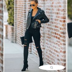 Size Xs Brand New Never Worn. Fits Xs/ S Leather Jacket Outfit Fall, Black Booties Outfit, Fall Jackets Outfit, Black Leather Jacket Outfit, Motto Jacket, Leather Jacket Outfit, Nerdy Outfits, Booties Outfit, Coat Outfit