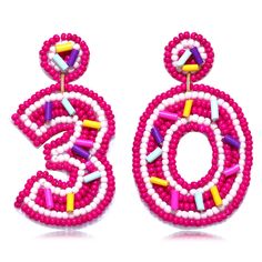 PRICES MAY VARY. 【Happy Birthday Earrings】Get ready to celebrate your milestone 40th birthday with this must-have earrings! They are embellished with pink beading and accent multi colored beading as well and the back is completely felt covered. Classic, elegant and always on trend, these earrings will complement your birthday outfits in a delicate and sophisticated way, the chic and fun design will surely let you to be a protagonist. 【Celebration Earrings】Our make a birthday wish earrings are pe Holiday Party Jewelry, Birthday Earrings, Cake Happy Birthday, Felt Cover, Celebration Birthday, Birthday Wish, Birthday Outfits, Friends Party, Party Earrings