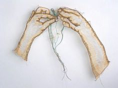 an image of two hands that are tied up to each other with yarn on them