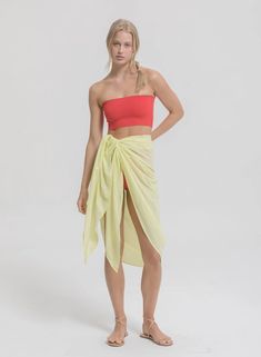 This TRINITY WRAP SKIRT is the perfect addition to any wardrobe. With a versatile design, it can be worn three ways and its 100% cotton fabric is perfect for wearing to the beach, pool or anywhere else during the day. Its one-size-fits-all construction ensures maximum comfort and convenience. Perfect for style-conscious women on the go! Hand or machine wash. Flat or line dry, or lightly tumble, avoid over drying. Cotton Beachwear Cover-up For Day Out, Versatile Summer Skirt With Stretch, Versatile Stretch Summer Skirt, Versatile Stretch Skirt For Summer, Spring Beach Bandeau Skirt, Chic Bandeau Bottoms For Poolside, Vacation Swimwear With 4-way Stretch, Casual Sarong For Beach Cover-up In Summer, Casual Sarong For Summer Beach Cover-up