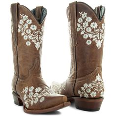 Soto Boots Womens Floral Embroidery Cowgirl Boots M50059 Wedding Cowboy Boots For Bride, Western Wedding Boots, Country Wedding Boots, Kids Boots Boys, Short Cowgirl Boots, Wedding Cowboy Boots, Cute Cowgirl Boots, Flower Boots, Leather Cowgirl Boots