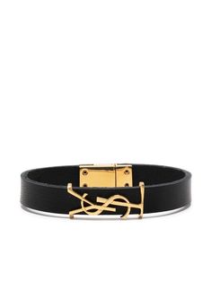 black/gold-tone calf leather signature YSL logo plaque clip fastening two-tone design Designer Black Leather Bracelet, Luxury Leather Bracelet With Gold-tone Hardware For Formal Occasions, Luxury Leather Bracelet With Gold-tone Hardware For Formal Events, Elegant Leather Bracelet With Gold-tone Hardware, Elegant Leather Bracelet With Gold-tone Hardware For Formal Occasions, Formal Gold Leather Bracelet With Gold-tone Hardware, Modern Adjustable Bracelets With Gold-tone Hardware, Modern Gold Leather Bracelet With Gold-tone Hardware, Adjustable Gold Leather Bracelet With Gold-tone Hardware