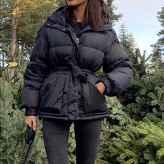 This Is A Perfect Moment Over Size Parka In A Women’s Size Large. It Is New With Tags And Comes With Cleaning Cloth And Two Belts. One Belt Is Stretchy Rainbow And The Other Is A Black Tie Belt. Super Puffy And Warm. Last Two Pics Show Fit Only This Is The Rainbow Belt Version Not Logo Belt. Puffer Jacket. Best Puffer Jackets For Women, Belted Puffer Jacket, Black Parka Jacket Outfit, Puffy Jacket Outfit Street Style, Winter Puffer Jacket Outfits, Puffer Jacket With Belt, Puffy Jacket Outfit, Black Puffer Jacket Outfit, Parka Jacket Outfit