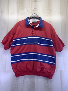 Vintage 1970-80s Knightsbridge Menswear Red Blue Polo Shirt Size XL-7141. Has some wear and a small spot frontside bottom ALL ITEMS ARE PRE OWNED ALL ITEMS HAVE BEEN WASHED/DRIED AND WORN BEFORE ITEMS MAY HAVE PILLING ALL ITEMS ARE LAUNDERED. PLEASE SEE ALL PHOTOS FOR MEASUREMENTS PHOTOS WILL POINT OUT ANY HOLES STAINS SPOTS WEAR OR MAJOR FLAWS ALL ITEMS ARE FROM A SMOKE FREE ENVIRONMENT PLEASE MESSAGE IF YOU HAVE ANY QUESTIONS 🙂 DISCOUNT ON SHIPPING WITH MULTIPLE PURCHASES THANKS FOR SHOPPING! 90s Polo Shirt Outfit, Retro Red Polo Collar Top, Mens 80s Outfits, 80s Clothes Men, 80s Outfits For Men, 80s Polo Shirt, 80s Men Fashion, Vintage Outfits For Men, 80's Clothes