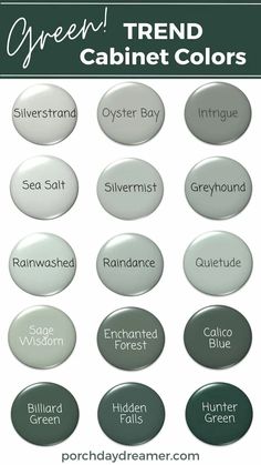 the different shades of paint that can be used to decorate your home or office, including green