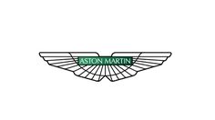 the logo for aston martin's is shown in black and green on a white background