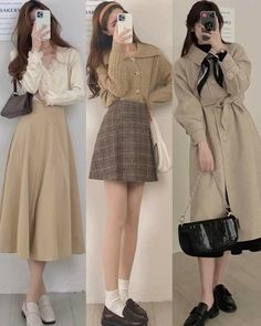 Korean Style Outfit, Korean Style Outfits, Ootd Korean Style, Korean Outfits Kpop, Korean Fashion Outfits, Dress Up Outfits, Autumn Outfit, Classic Outfits, Korean Outfits