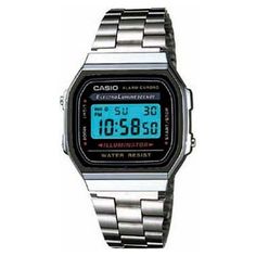 With a unique silver presence on the wrist, the Casio Men's Casual Classic Digital Bracelet Watch is a nice fusion of the casual and classic style. The watch kicks off with a 33mm square silver-toned Stainless steel case with silver pushers on both sides. These elements revolve around a digital display. This watch's features include an alarm, auto calendar, 1/100 second stopwatch, LED light and superior water resistance. A silver-toned Stainless steel link bracelet straps this watch to the wrist Casual Silver Watches With Subdials, Casual Silver Chronograph Watch With Round Dial, Classic Silver Digital Watch With Subdials, Classic Silver Digital Watch With Date Display, Silver Classic Digital Watch With Date Display, Casual Silver Chronograph Watch, Silver Casual Watch With Metal Dial, Casual Silver Watch With Metal Dial, Casual Silver Watch With Metallic Dial