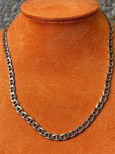 Gold plated vintage chain in Figaro style.  Lobster clasp.  20 inches long.  Signs of wear typical for age. Oval Locket, Vintage Chain, Figaro Chains, Figaro Chain, Silver Lockets, Link Chain Necklace, Chain Gold, Chain Link Necklace, Vintage Italian