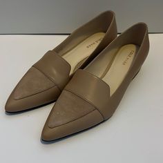 Cole Haan Loafers Size 6 1/2, Very Clean And Never Worn. In Perfect Condition Brown Pointed Toe Slip-ons For Office, Beige Leather Slip-on Shoes With Pointed Toe, Beige Pointed Toe Slip-ons With Leather Sole, Brown Slip-ons For Office In Spring, Brown Pointed Toe Slip-ons For Spring, Beige Pointed Toe Flats For Formal Fall Occasions, Formal Beige Pointed Toe Flats For Fall, Fall Formal Beige Pointed Toe Flats, Beige Slip-on Pointed Toe Flats For Work