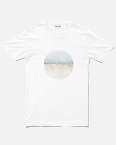 Beach Circle Tee, White-VESTIGE Modern Cotton Shirt With Graphic Print, Minimalist Graphic Print T-shirt With Short Sleeves, Minimalist Graphic Print T-shirt Relaxed Fit, Minimalist Graphic Print Short Sleeve T-shirt, Minimalist Short Sleeve T-shirt With Graphic Print, Modern Summer T-shirt With Graphic Design, Cotton Graphic Tee With Abstract Print, Modern Short Sleeve Graphic Print Shirt, Modern Short Sleeve Shirt With Graphic Print