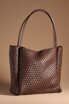 The Woven Hollace Tote | Anthropologie Purse Trends, Hand Bags For Women, Pocket Books, Quilted Handbags, Woven Tote Bag, Big Bags, Woven Top, Tote Bag Leather, Zip Pouch