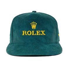 Classic Rolex Corduroy 5-Panel — $50 - MATCHLESS STUDIOS Topi Vintage, Vans Outfit Men, Merch Inspiration, Mens Dress Hats, Bone Bordado, Rolex Vintage, Corduroy Cap, Vans Outfit, Vintage Trucker Hats