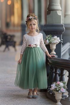 Sage Flower Girl Dress, Blue And Sage Green, Green Flower Girl Dresses, Planning List, Lace Flower Girl Dress, Long Flower Girl Dresses, Tulle Flower Girl Dress, November Rain, 2025 Wedding