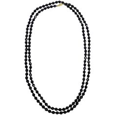 A chic vintage necklace! A single strand of jet-black Czech crystals fastened with a goldtone springring clasp. A simple and stylish long (60 in / 148 cm) rope necklace which can be worn single or double stranded. Black Long Necklace, Dramatic Necklace, Necklace Drawing, Jewelry Kit, Coral Beads Necklace, Occasion Outfit, Long Rope, Vintage Beads Necklace, Emerald Bead