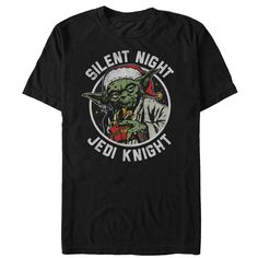 a black t - shirt with an image of yoda knight