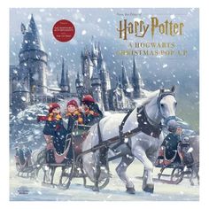 the hogwarts christmas pop album cover is shown with horses pulling a sleigh