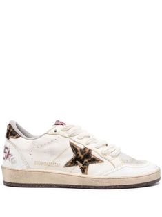 white calf suede/calf leather/cotton distressed finish logo stamp at side signature star patch to the sides contrasting heel counter round toe front lace-up fastening logo patch at the tongue branded insole rubber sole Shoes Inspo 2024, Fall Cowgirl, Chloe 2024, Golden Goose Ball Star, Fashion Things, Shoe Wishlist, Goose Shoes, Golden Goose Sneakers, Golden Goose Shoes