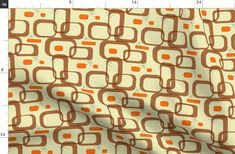 an orange and brown abstract pattern on a white background