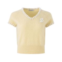 DIANA VEVINA V-Neck Knit Tender Short Top Yellow Chest Length F 92 45.5 9.8% Cashmere, 69.8% Australian Wool, 20.4% Specialty Animal Fibers Beige V-neck Pointelle Knit Top, Cream Fine Knit V-neck Top, Beige Pointelle Knit V-neck Top, White Fine Knit V-neck Top, Beige V-neck Fine Knit Top, Beige Fine Knit V-neck Top, Suit Pant, Skirt Socks, Hoodie Dress