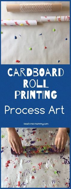 cardboard roll printing process art for kids