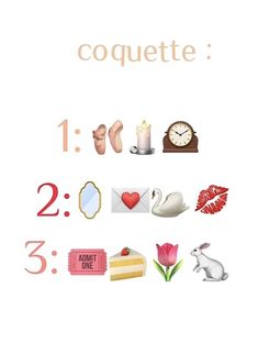 a poster with the words coquette and other things to do in french on it