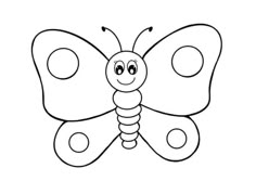 a butterfly that is drawn in the shape of a butterfly with eyes and antennaes