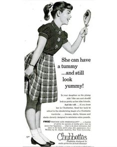 an old advertisement with a girl holding a mirror and looking at her reflection in the mirror