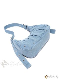 Bird in Bag - Fashionable Denim Pleated A-Line Skirt Style Preppy, Bird In Bag, Pic Ideas, Bag Straps, A Line Skirt, Hobo Bag, A Line Skirts, Baby Blue, A Line