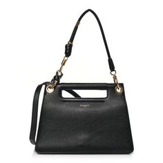 This is an GIVENCHY Calfskin Small Whip Top Handle Crossbody in Black. This chic clutch bag is finely crafted of textured calfskin leather in black. The bag features a shoulder strap that can be adjusted or removed. The flap opens to a beige interior with a small patch pocket. Black Textured Leather Structured Shoulder Bag, Black Structured Textured Leather Shoulder Bag, Structured Black Textured Leather Shoulder Bag, Evening Structured Shoulder Bag With Adjustable Strap, Sleek Top Handle Evening Shoulder Bag, Textured Leather Shoulder Bag With Double Handle For Evening, Textured Leather Satchel For Evening, Evening Textured Leather Shoulder Satchel, Evening Bag With Detachable Strap And Structured Shape